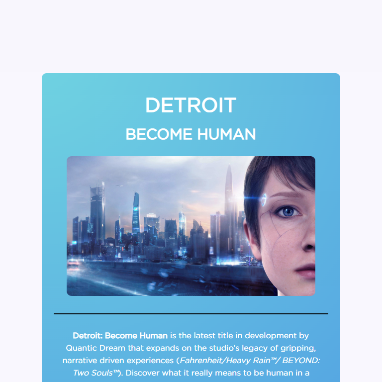 Detroit:Become Human project preview